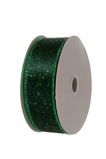 1.5" X 10 Yds  Glitter Lush Velvet Dark Green