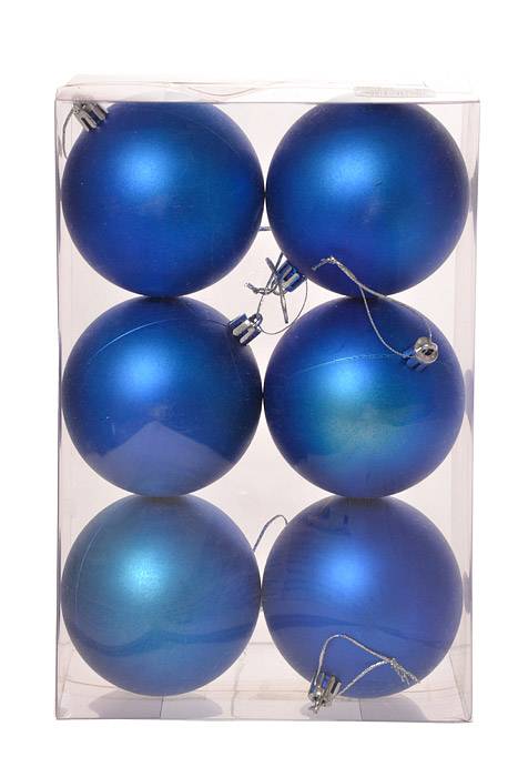 80mm Matte Plastic Ball Royal Blue Pkg/6