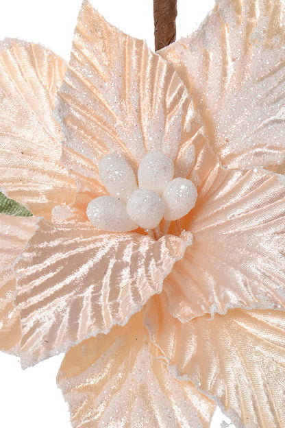 17" Poinsettia With Berry &amp; Pinecone Cream