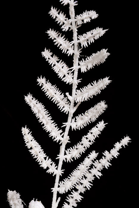 45" Lazer Glittered Pine Spray White