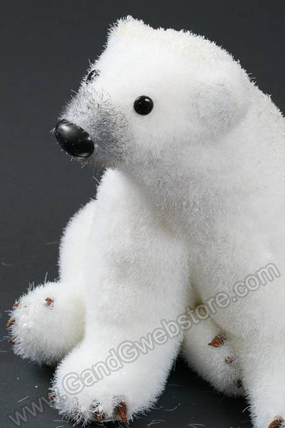7" Sitting Polar Bear Cub White