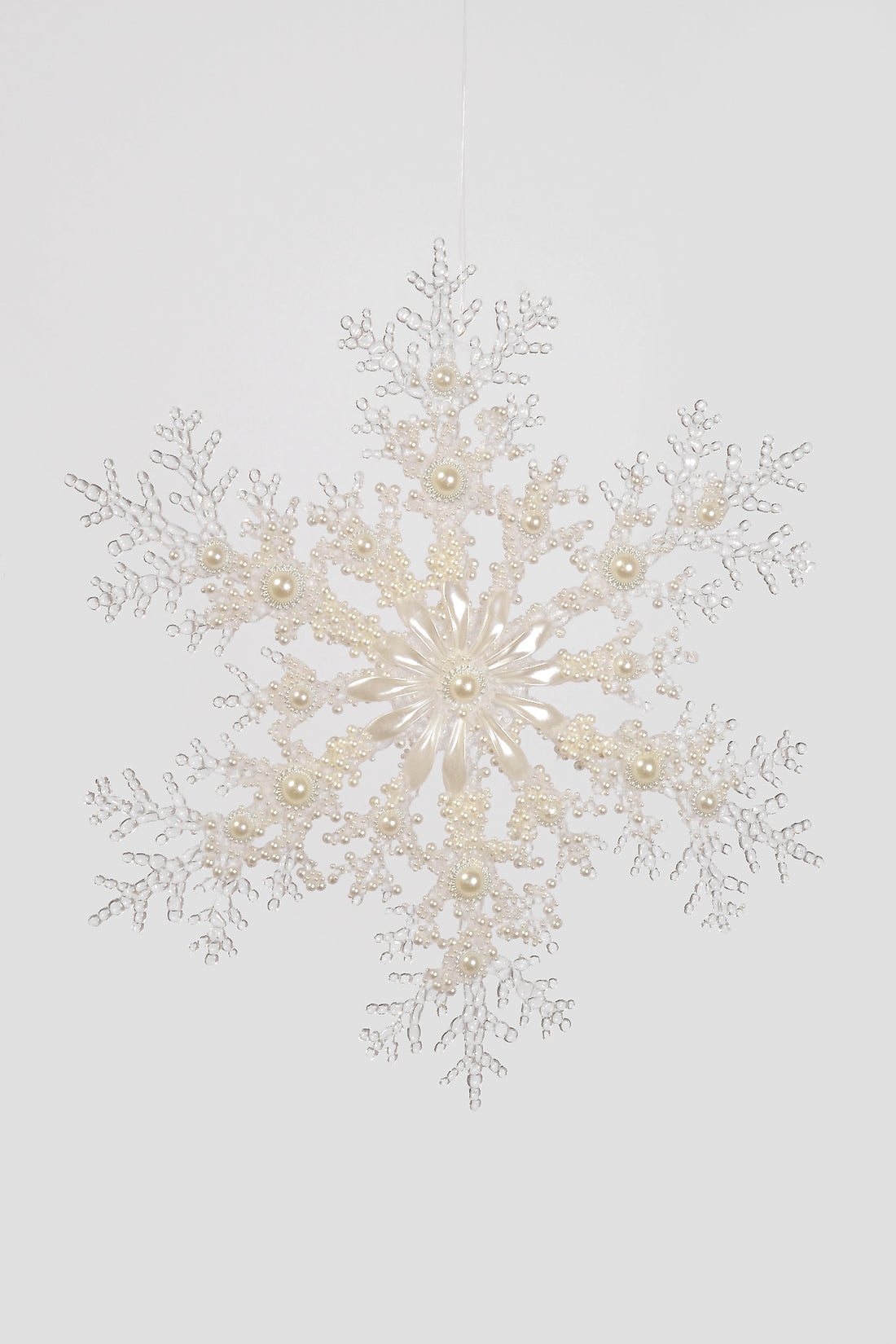 12.5" Snowflake Ornament W/Pearls