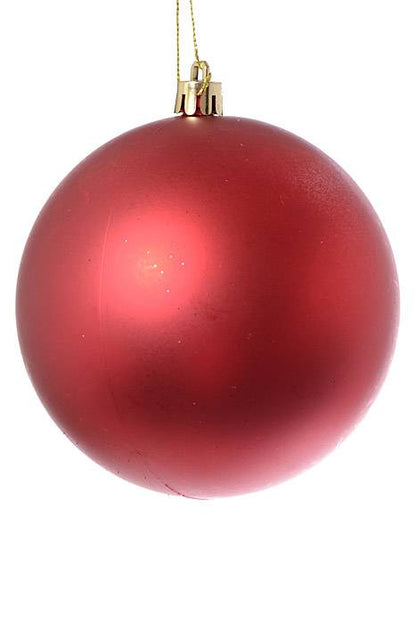 100mm Shiny/matte/glitter Plastic Ball Red Pkg/6