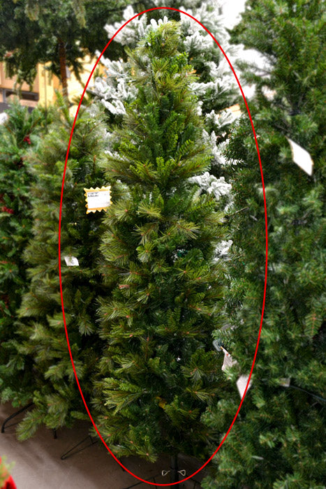 7.5Ft X 31" Lit Belgium Mix Pencil Tree With 400 Lights