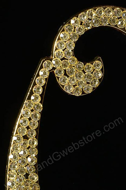 4.5" Rhinestone Number "0" Cake Topper Gold