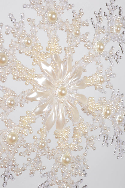 12.5" Snowflake Ornament W/Pearls