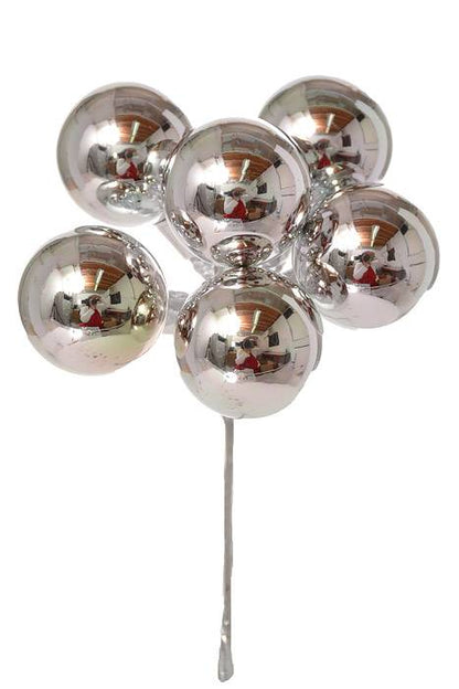 35mm Gloss Glass Ball Ornament Silver Pkg/72