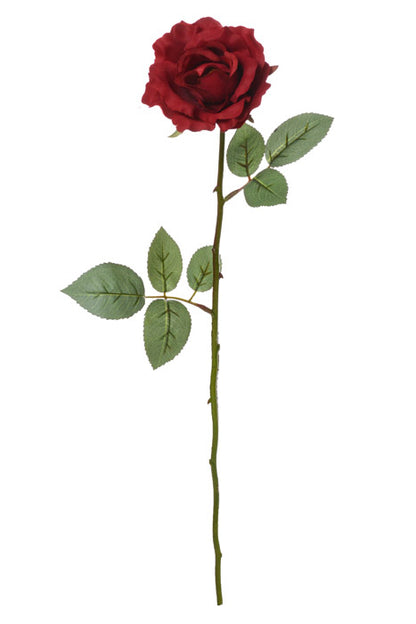 22" Silk Medium Rose Spray Burgundy