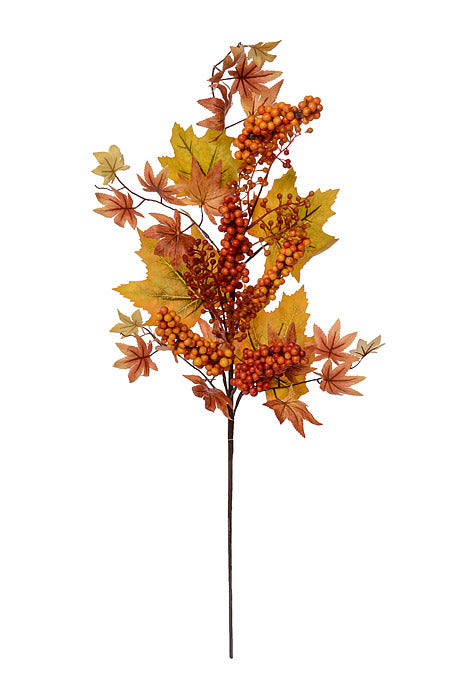 33" Mixed Berry Spray Orange/Yellow/Brown