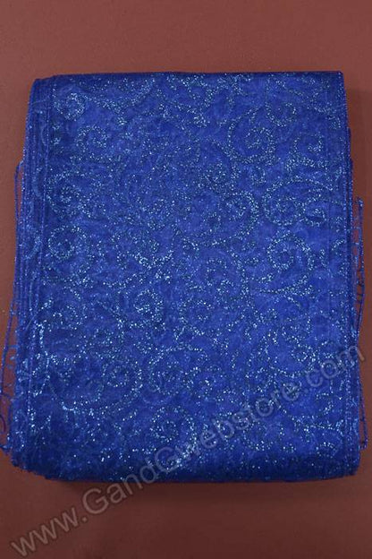 9" X 10ft Sparkle Swirl Organza Royal Pkg/6