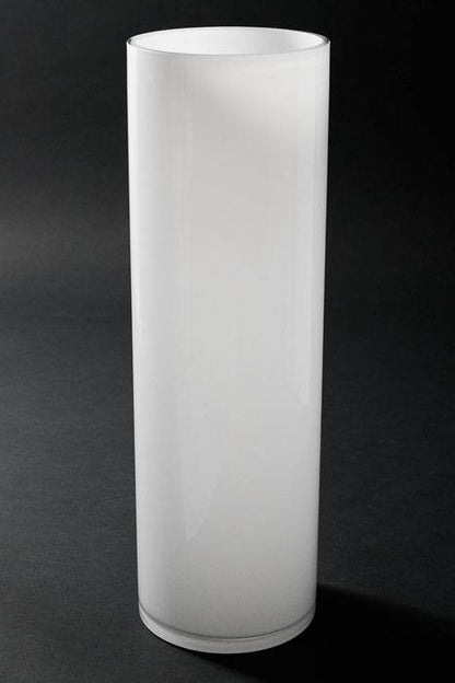 5" X 16" Cylinder Glass Vase White