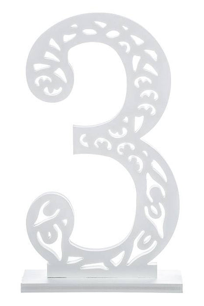 19.75" White Carved Number "3"