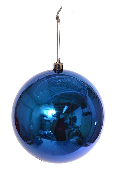 100mm Shiny Plastic Ball Royal Blue Pkg/6