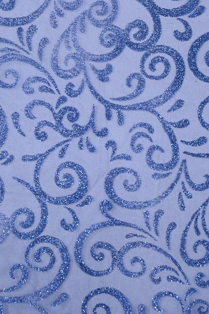 9" X 10ft Sparkle Swirl Organza Royal Pkg/6