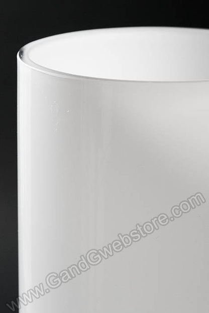 5" X 16" Cylinder Glass Vase White