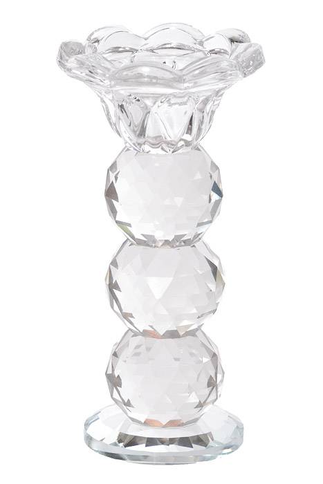 5.4&quot; Crystal Sigle Lite Candle Holder Clear