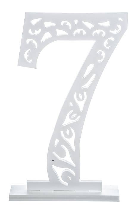 19.75" White Carved Number "7"