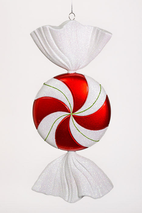 18.5" Falt Candy W/Glitter Red/Iridescent White