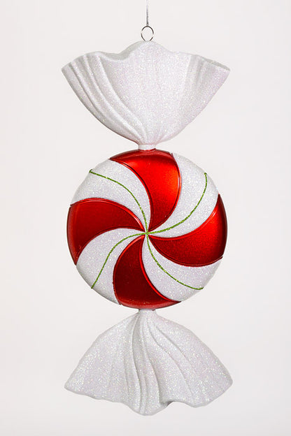 18.5" Falt Candy W/Glitter Red/Iridescent White