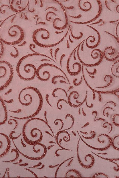 9" X 10ft Sparkle Swirl Organza Red Pkg/6