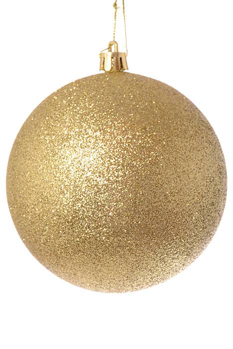 100mm Shiny/matte/glitter Plastic Ball Gold Pkg/6