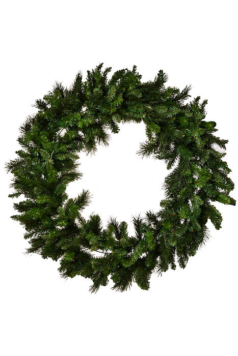 48" Deluxe Evergreen Double Wreath Green