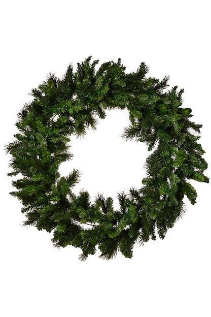 48" Deluxe Evergreen Double Wreath Green