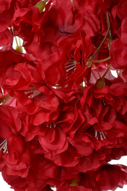 39" Silk Peach Blossom Hanging Bush Red