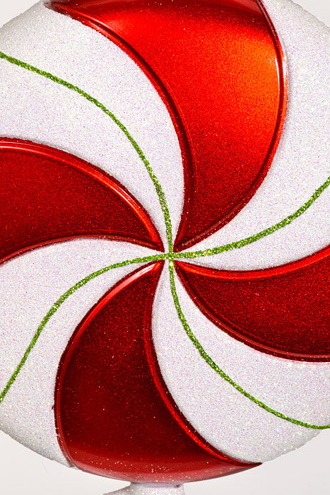 18.5" Falt Candy W/Glitter Red/Iridescent White