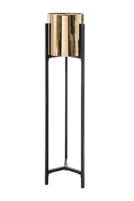 8.5" X 39.5" Copper Floral Metal Stand Gold/black