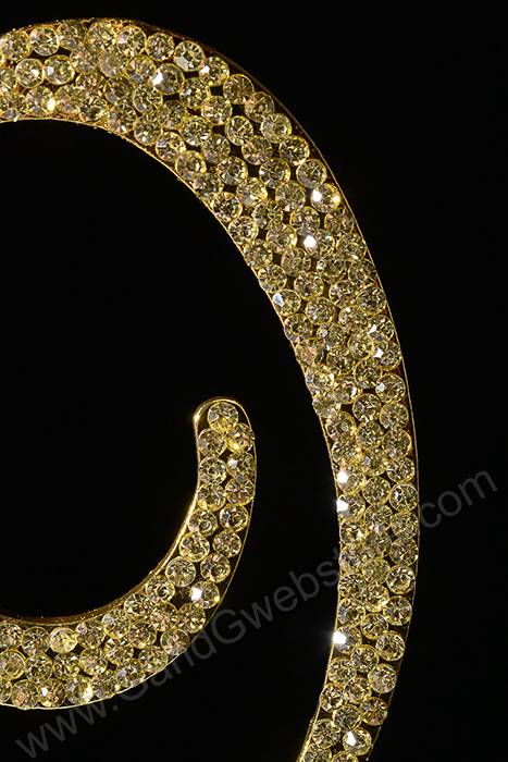4.5" Rhinestone Number "9" Cake Topper Gold