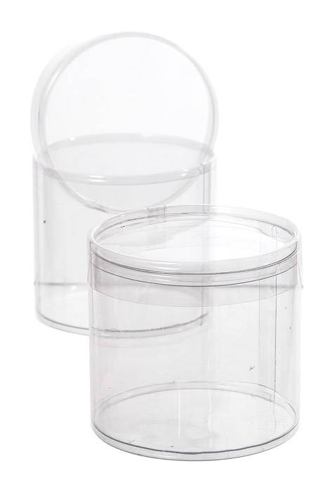 4.5 X 4.5" Plastic Cylinder Clear Pkg/6