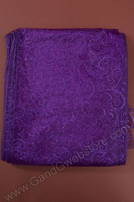 9" X 10ft Sparkle Swirl Organza Purple Pkg/6
