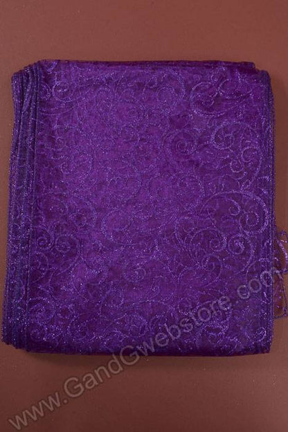 9" X 10ft Sparkle Swirl Organza Purple Pkg/6