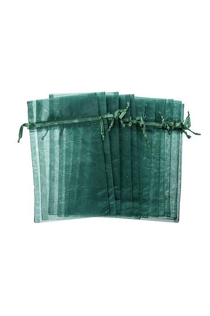 6" X 10" Organza Pouches Bags Hunter Green Pkg/12