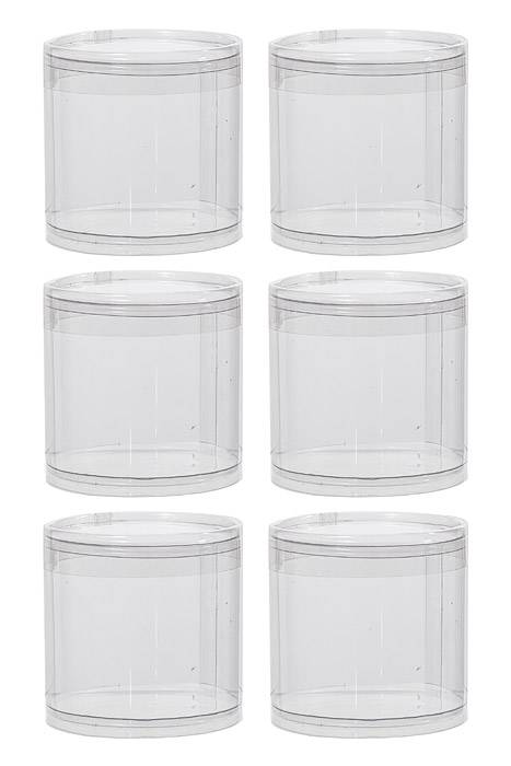 4.5 X 4.5" Plastic Cylinder Clear Pkg/6