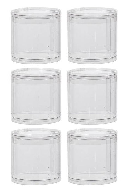 4.5 X 4.5" Plastic Cylinder Clear Pkg/6