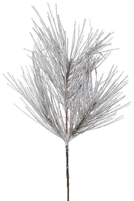31" Snow Long Needle Pine Spray Green/snow