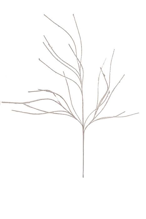 36" Twig Glitter Spray White