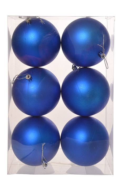 100mm Matte Plastic Ball Royal Blue Pkg/6