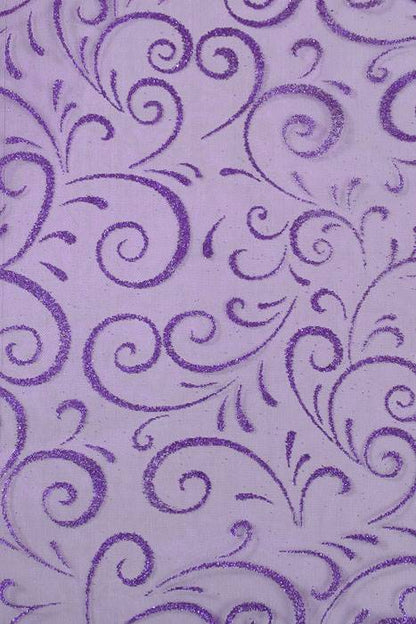 9" X 10ft Sparkle Swirl Organza Purple Pkg/6