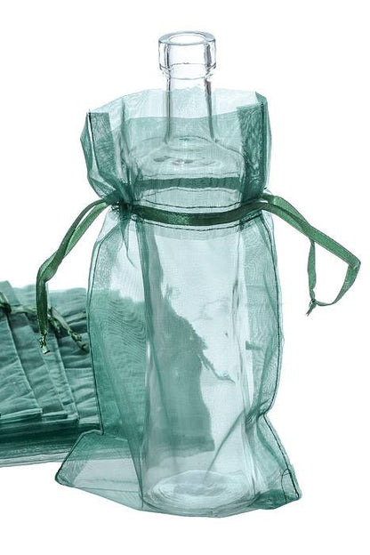 6" X 10" Organza Pouches Bags Hunter Green Pkg/12