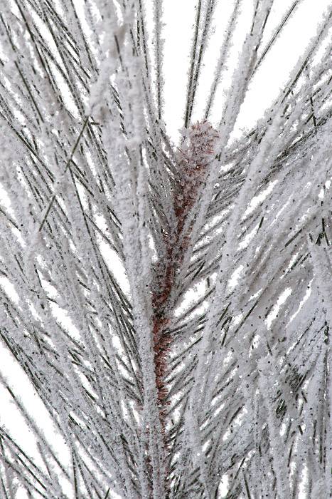 31" Snow Long Needle Pine Spray Green/snow