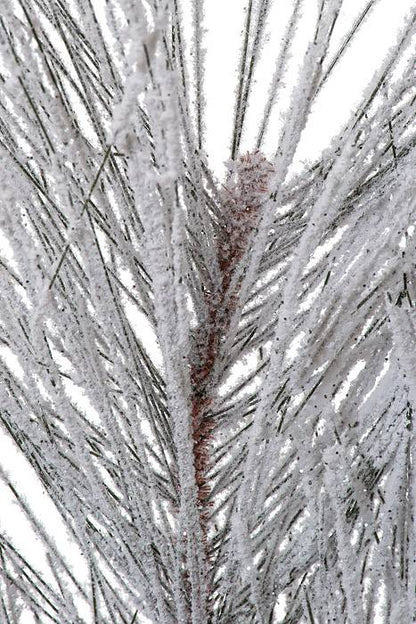 31" Snow Long Needle Pine Spray Green/snow