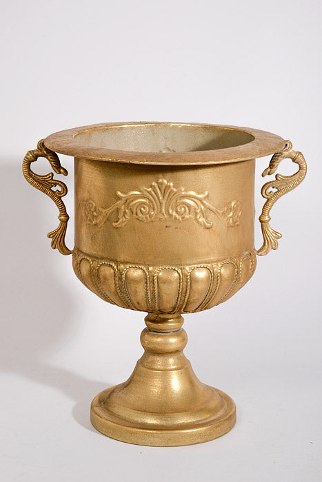 16"-18" Metal Eared Urn Light Gold Set/2