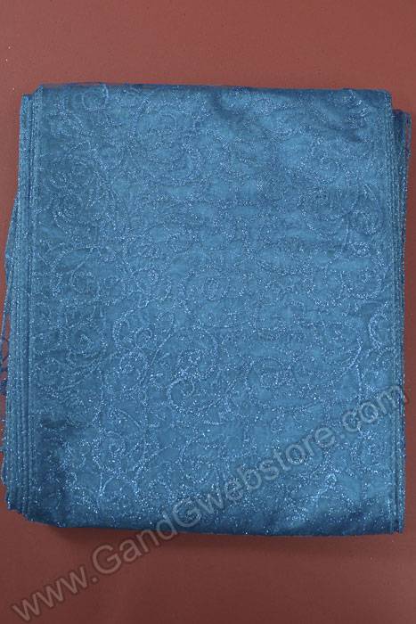 9" X 10ft Sparkle Swirl Organza Turquoise Pkg/6