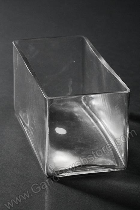 4" X 8" X 4" Rectangular Glass Vase Clear