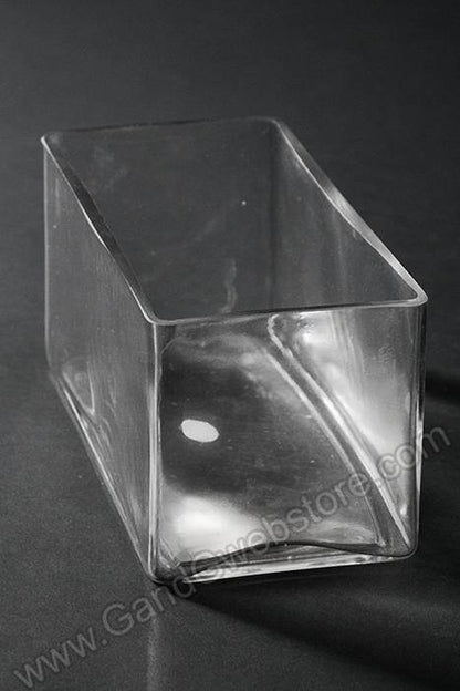 4" X 8" X 4" Rectangular Glass Vase Clear