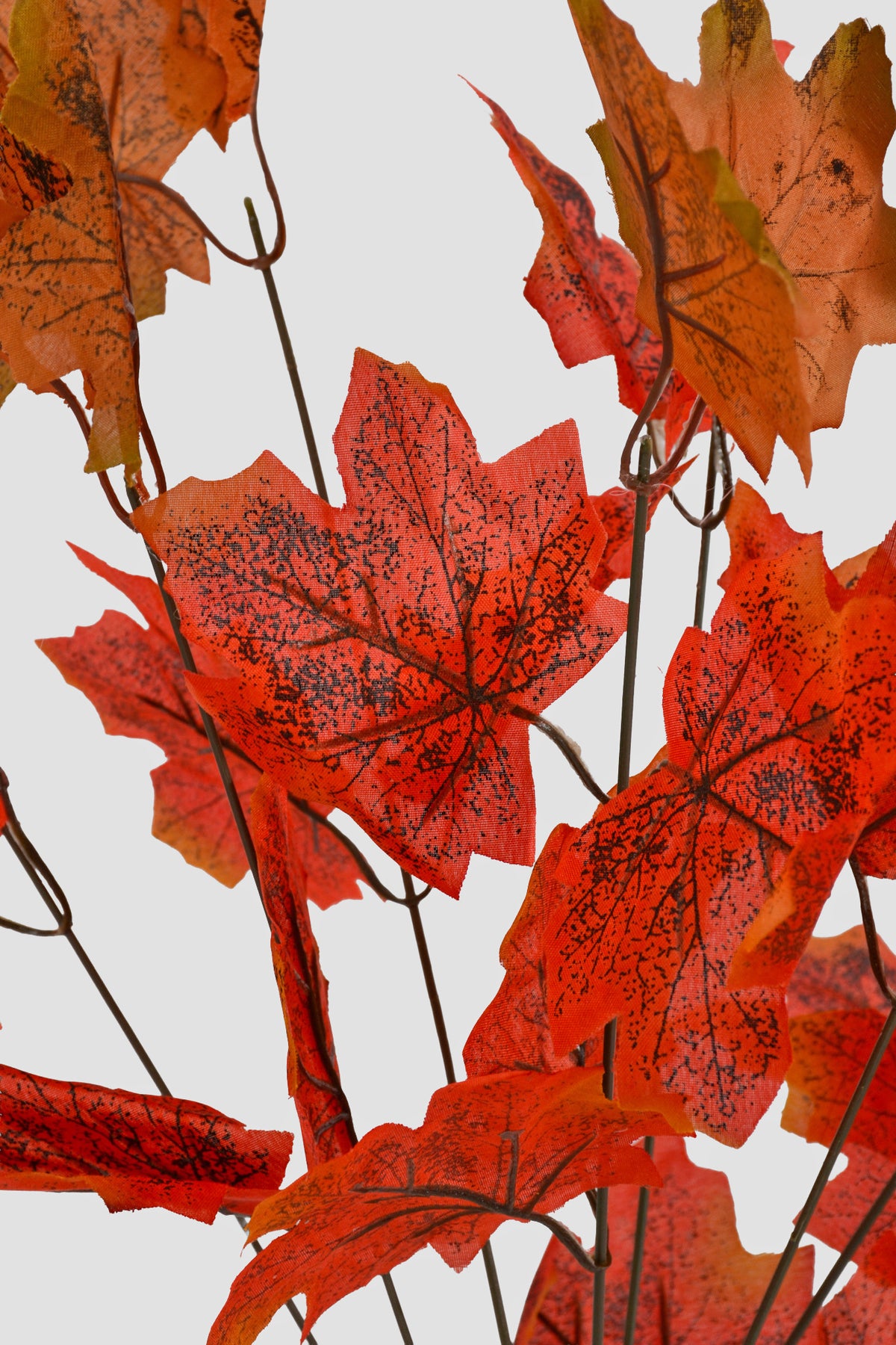 21" Artificial Maple Leaves Bush Orange/Brown