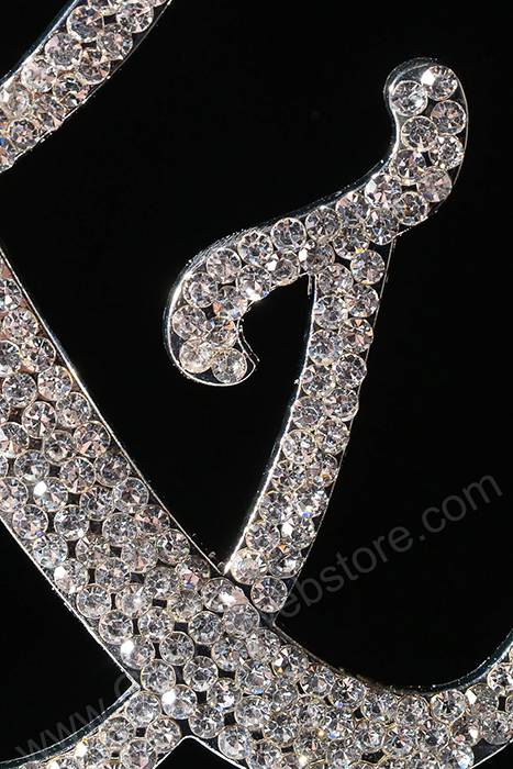4.5" Rhinestone Symbol "&amp;" Cake Topper Silver